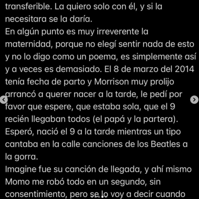 Conmovedor posteo de Jimena Barón al recordar el nacimiento de su hijo: "Me angustia sentir que fue ayer, pero no"