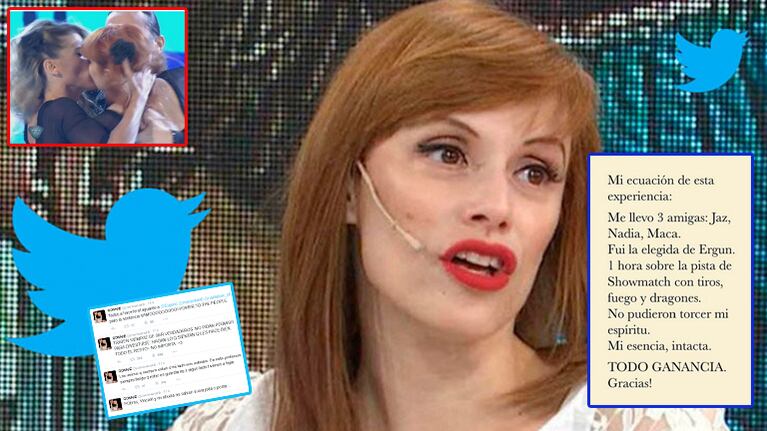 Connie Ansaldi y su explicación en Twitter tras el descargo en ShowMatch. Fotos: Web, Twitter e Instagram.