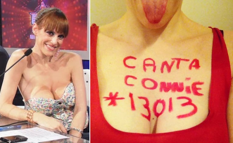 Connie Ansaldi y su "osada" manera de buscar votos para Cantando 2012. (Fotos: Web y @connieansaldi)