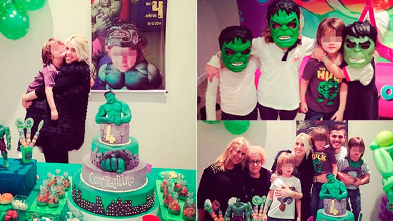 Constantino festejó sus cuatro años, entre amigos y Hulk. (Foto: Instagram)