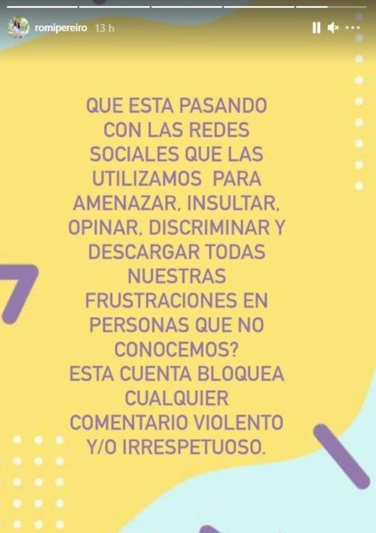 Contundente apoyo de Romina Pereiro a Daniela Lopilato luego del comentario agresivo que recibió: "No está bueno opinar sobre el cuerpo de los demás"