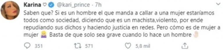 Contundente descargo de Karina La Princesita, tras su pelea con la coach Natalia Cociuffo: "¡Basta de que solo sea grave cuando lo hace un hombre!"