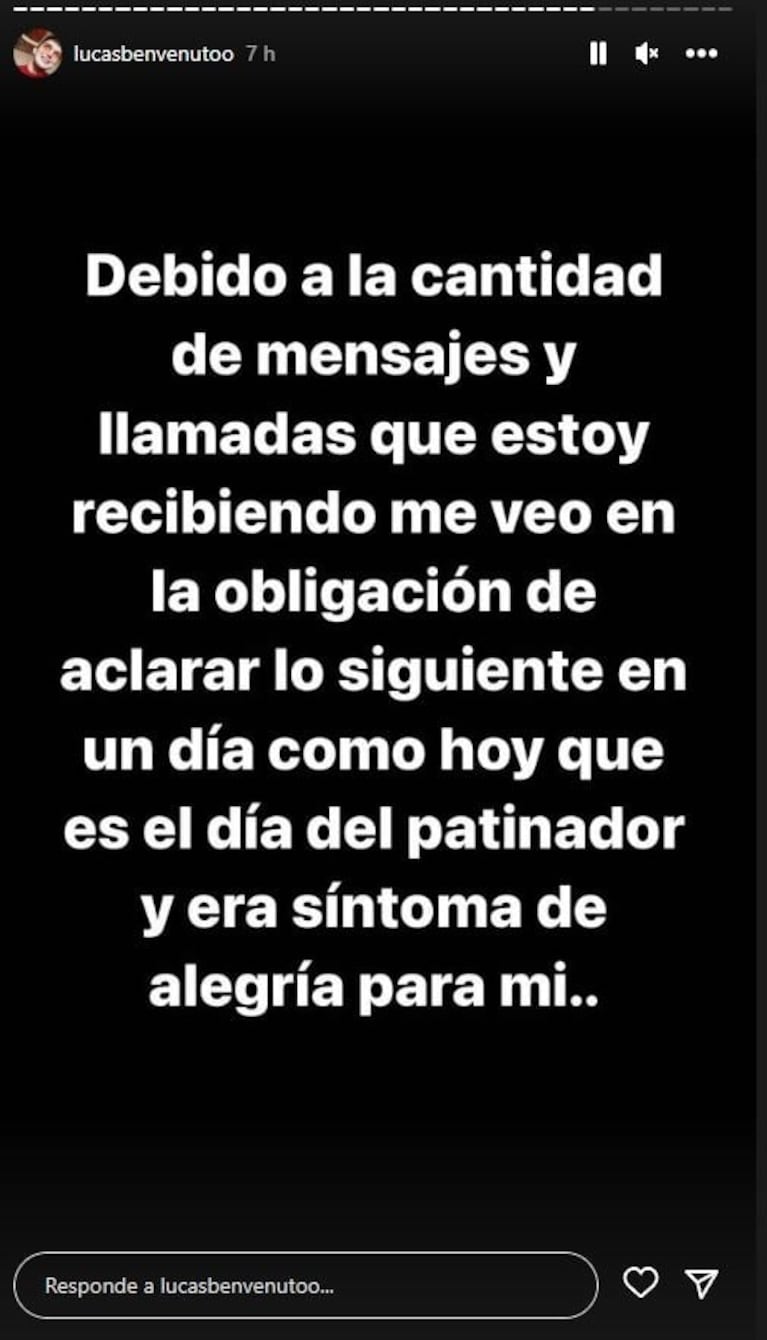 Contundente reacción de Lucas Benvenuto tras los rumores de que podría estar en el Bailando: "No aceptaría ninguna propuesta"
