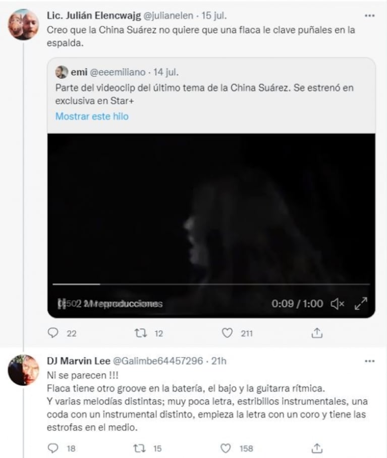 Contundente respuesta de Andrés Calamaro luego de que China Suárez fuera acusada de plagiar una de sus canciones