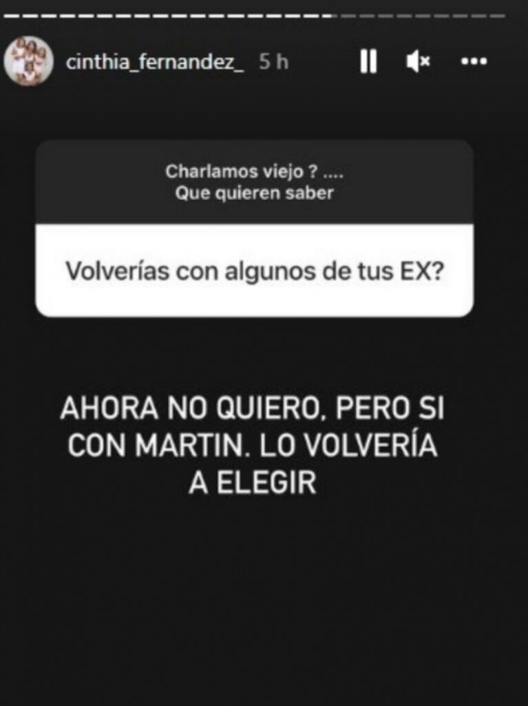 Contundente respuesta de Cinthia Fernández cuando le preguntaron si se casaría con Martín Baclini