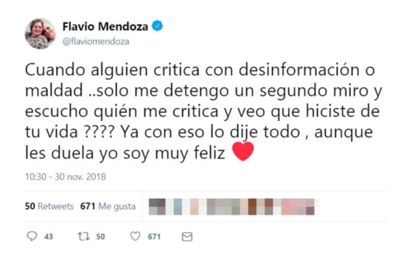 Contundente tweet de Flavio Mendoza, tras los dichos de Nacha Guevara sobre los bebés de la tapa de Caras
