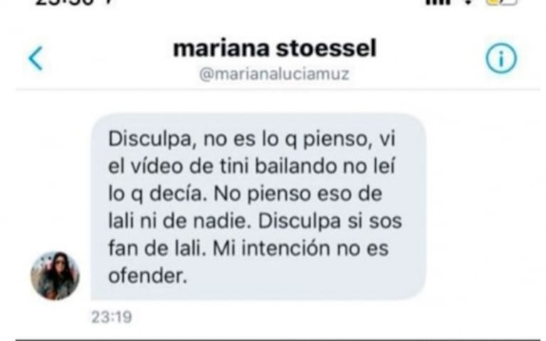 Contundente tweet de Lali Espósito luego de un picante "like" en su contra de la mamá de Tini Stoessel