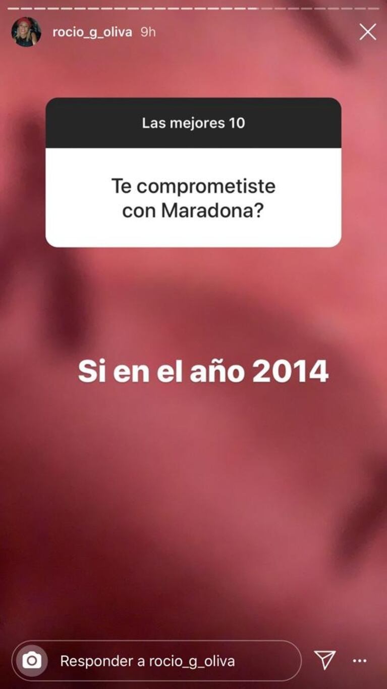 Contundentes respuestas de Rocío Oliva cuando le preguntaron por Diego Maradona: "Te quedaste en el pasado"
