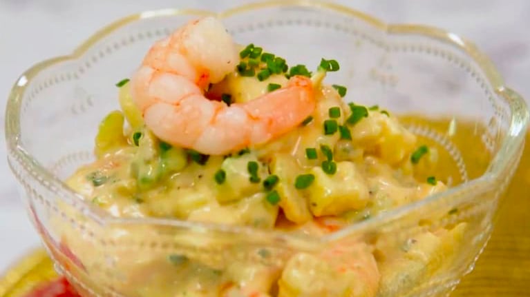 Copa de camarones, receta