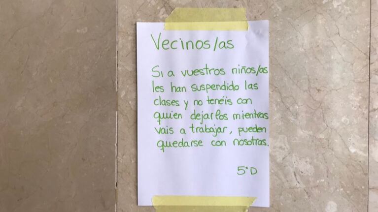 Coronavirus: una joven ofreció ayuda en su edificio y se hizo viral