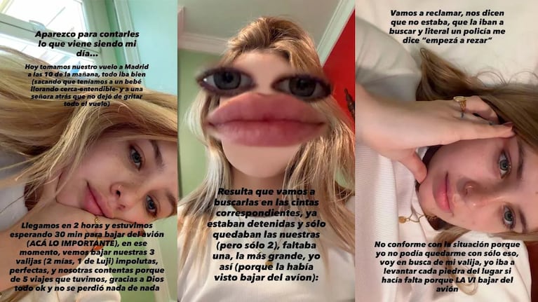 Coti Romero en crisis porque le robaron la valija en Europa: “Por suerte final feliz” . Crédito: Instagram