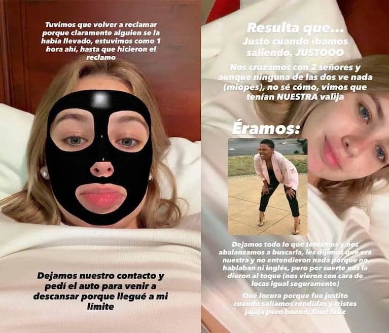 Coti Romero en crisis porque le robaron la valija en Europa: “Por suerte final feliz” . Crédito: Instagram