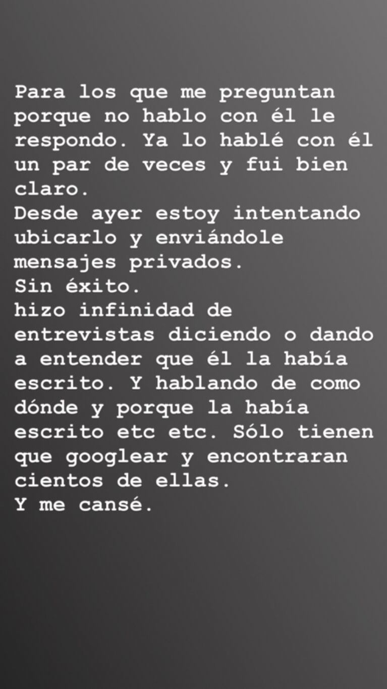 Coti Sorokin, al cruce de Diego Torres por Color esperanza: "Hizo infinidad de notas dando a entender que la escribió él, y me cansé"