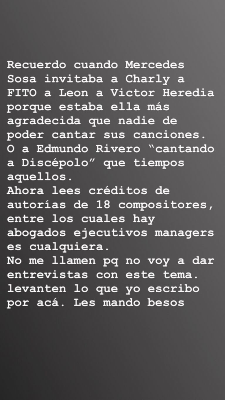 Coti Sorokin, al cruce de Diego Torres por Color esperanza: "Hizo infinidad de notas dando a entender que la escribió él, y me cansé"