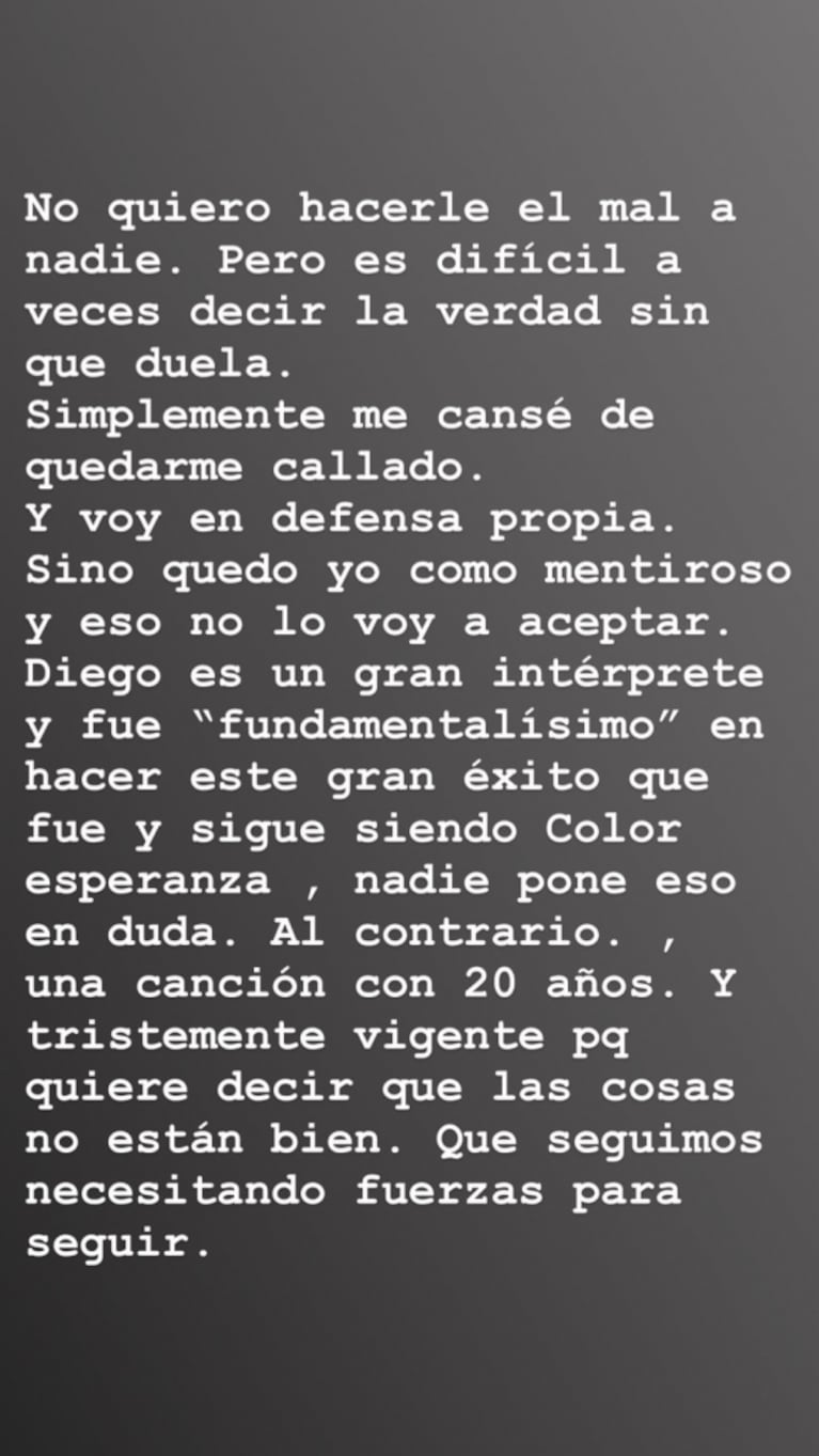 Coti Sorokin, al cruce de Diego Torres por Color esperanza: "Hizo infinidad de notas dando a entender que la escribió él, y me cansé"