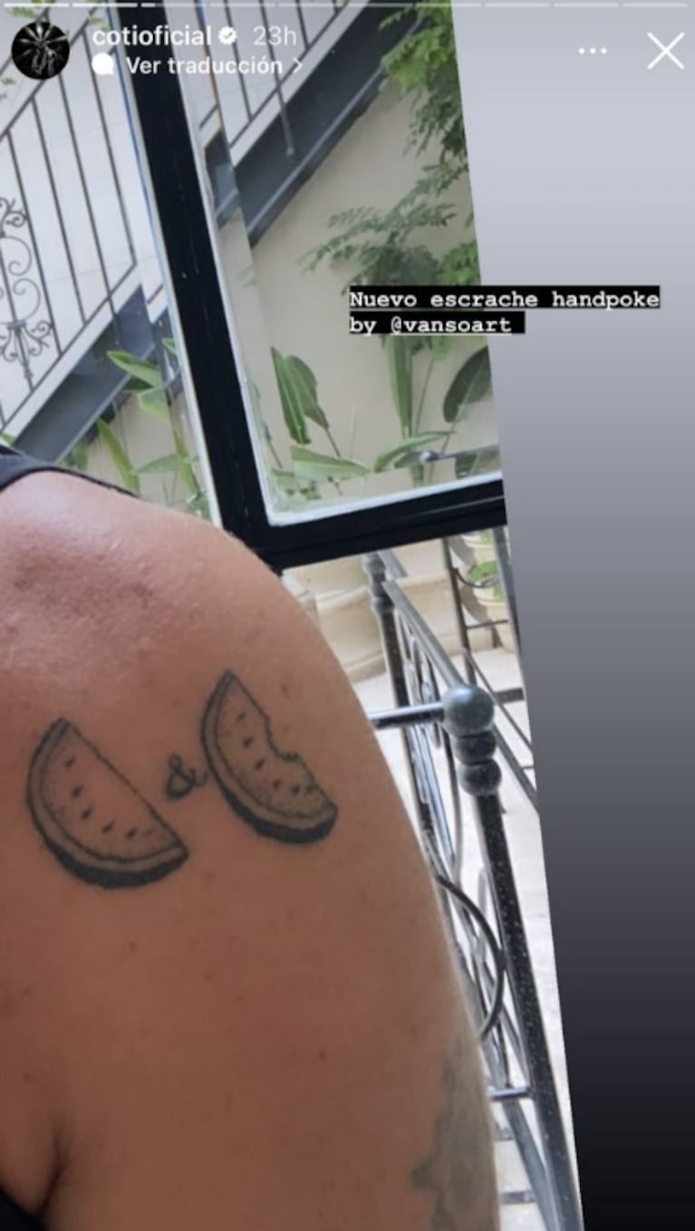 Coti Sorokin se hizo un significativo tattoo tras su polémica separación, ¿dedicado a Cande Tinelli?