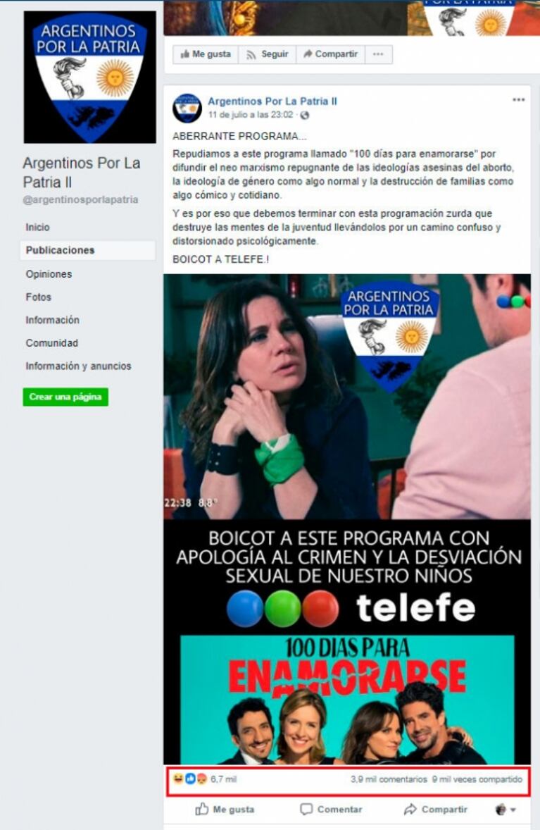 Crean grupo en Facebook para censurar 100 días para enamorarse: el repudiable motivo