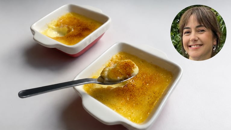 Crème brûlée, una receta tradicional de la gastronomía francesa, interpretada por Ximena Sáenz. Foto: montaje