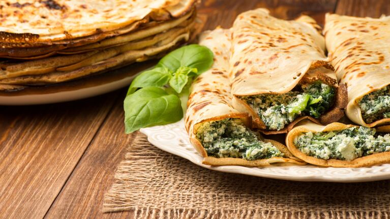 Crepes rellenos de espinaca: una receta saludable y fácil de hacer