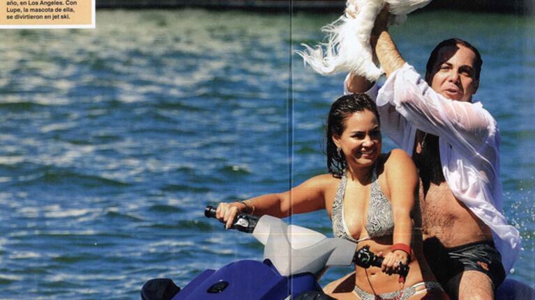 Cristian Castro y Paola Eraso, en Punta del Este. (Foto: Caras)