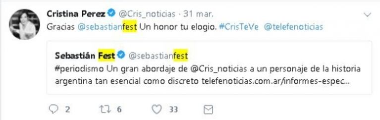 Cristina Pérez blanqueó su noviazgo con un periodista deportivo de La Nación