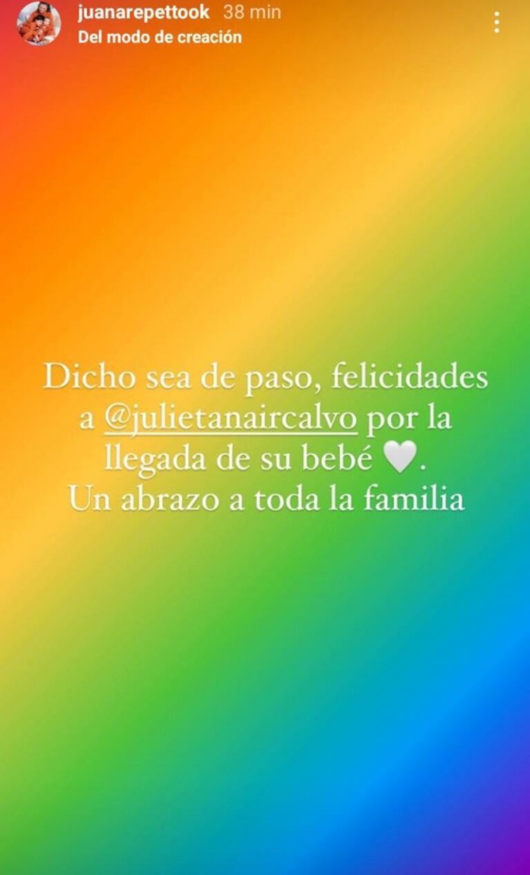 Criticaron a Juana Repetto por hablar de sus hijos tras el nacimiento del bebé de Julieta Nair Calvo: "Están de la nuca"