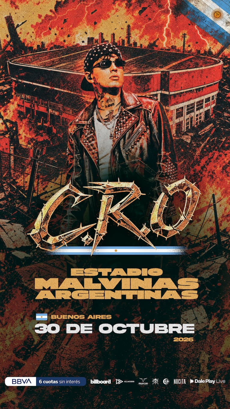 C.R.O anuncia un show en el Estadio Malvinas Argentinas: cuándo es y cómo comprar entradas