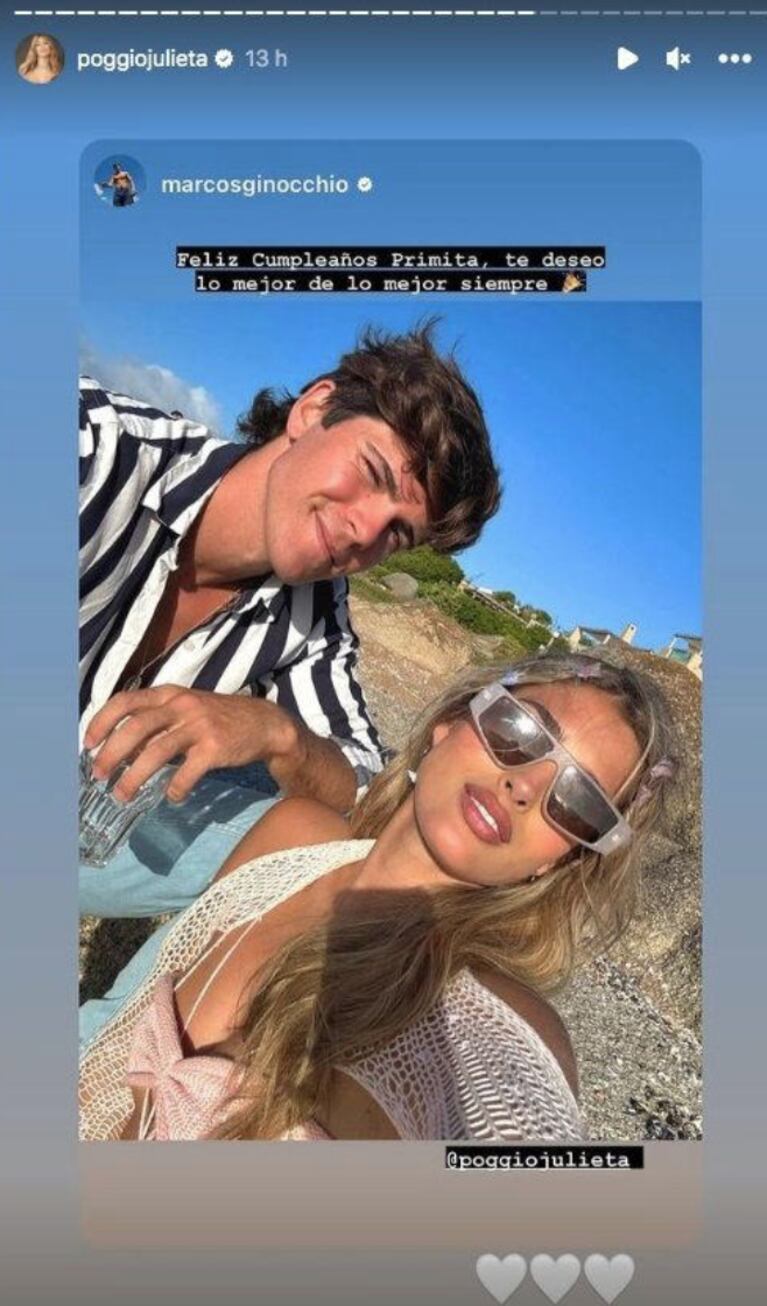 Cuál es el cariñoso apodo con el que Marcos Ginocchio llama a Julieta Poggio en la intimidad