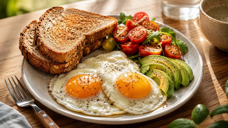 Cuál es el mejor alimento para un desayuno nutritivo que mejore el día: huevos o avena. Foto: IA