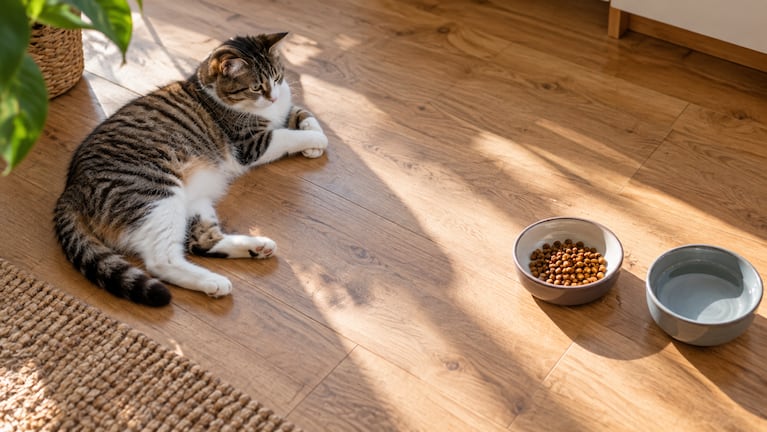 Cuando un gato no come, lo primero que hay que hacer es observarlo. Foto: IA