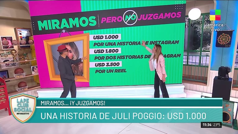 Cuánto cobraría Juli Poggio por posteos en sus redes sociales (Foto: captura de América).