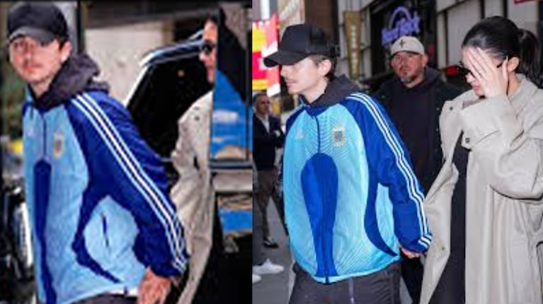 Cuánto cuesta la campera de la Selección Argentina  que Timothée Chalamet lució  en Nueva York