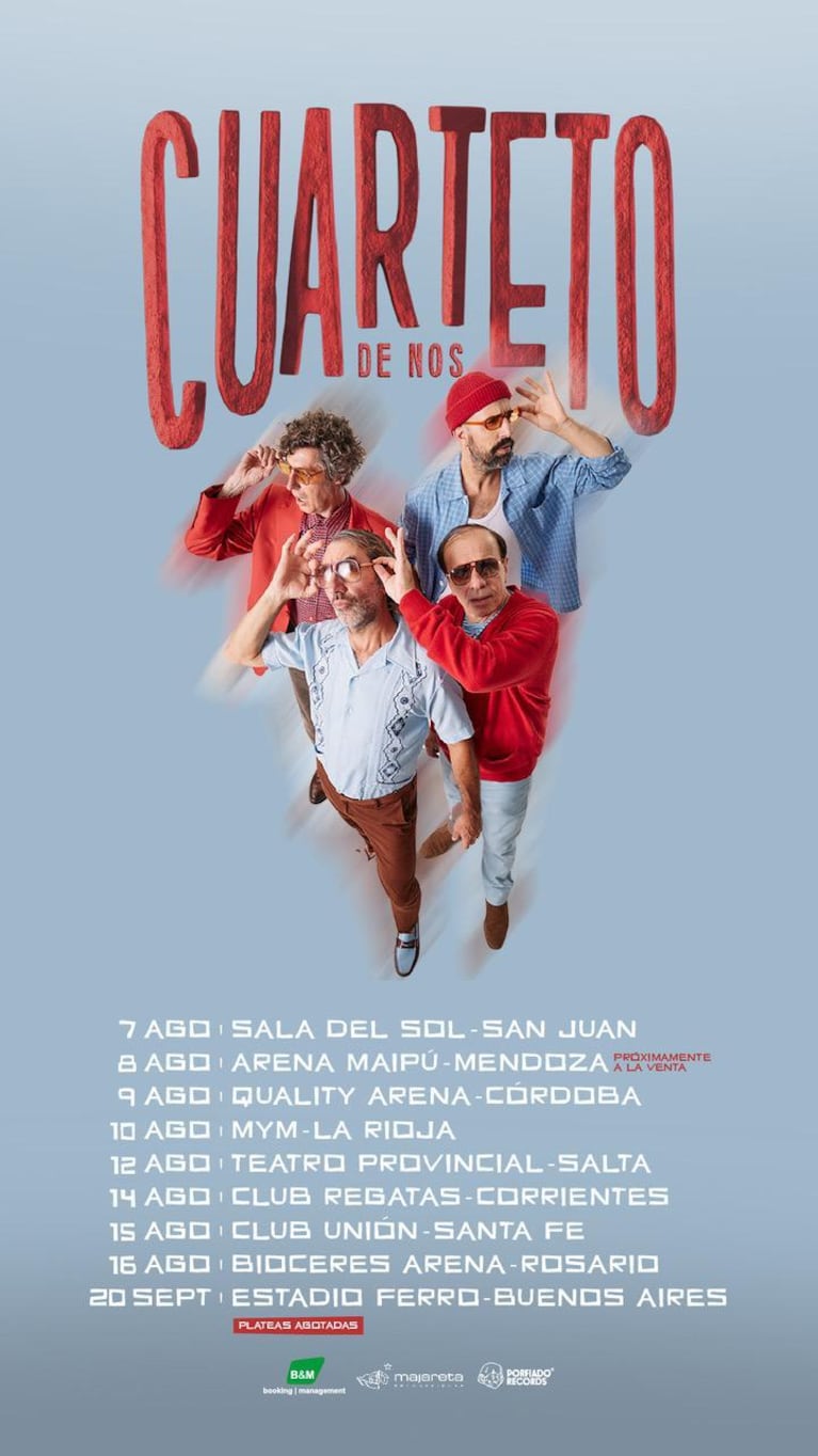 Cuarteto De Nos anuncia su gira por Argentina: uno por uno, los shows en todo el país