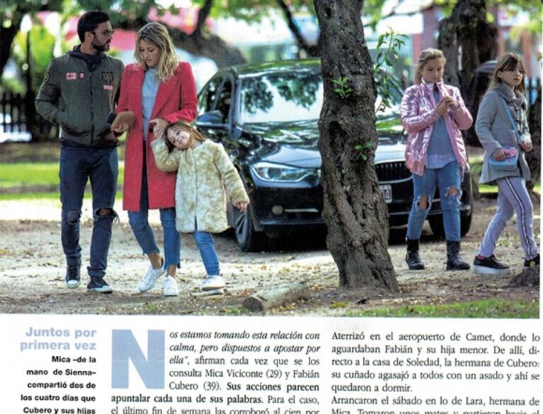 Cubero y Mica Viciconte, con las hijas del futbolista en Mardel: su primera escapada como familia ensamblada