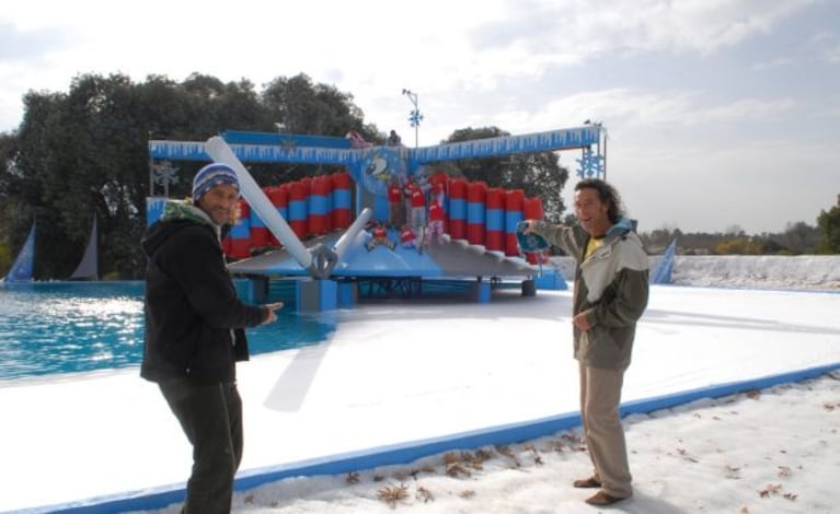 Culini y Eugenio Weinbaum en Hombre al agua bajo cero. (Foto: El Trece).