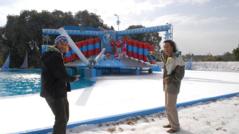 Culini y Eugenio Weinbaum en Hombre al agua bajo cero. (Foto: El Trece).