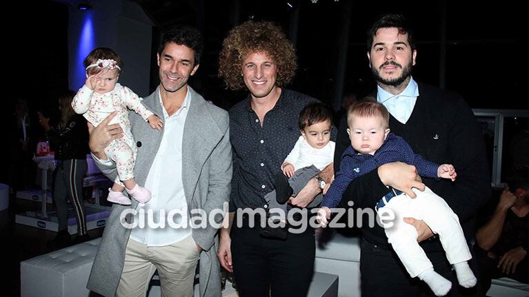 Cumbre de papis famosos con sus hijos en la noche porteña (Foto: Movilpress)