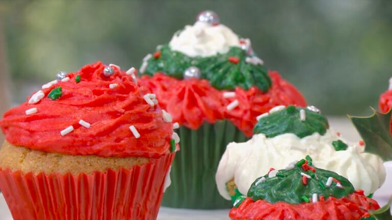 Cupcakes navideños, una receta de Cami Homs. Foto: Cucinare TV