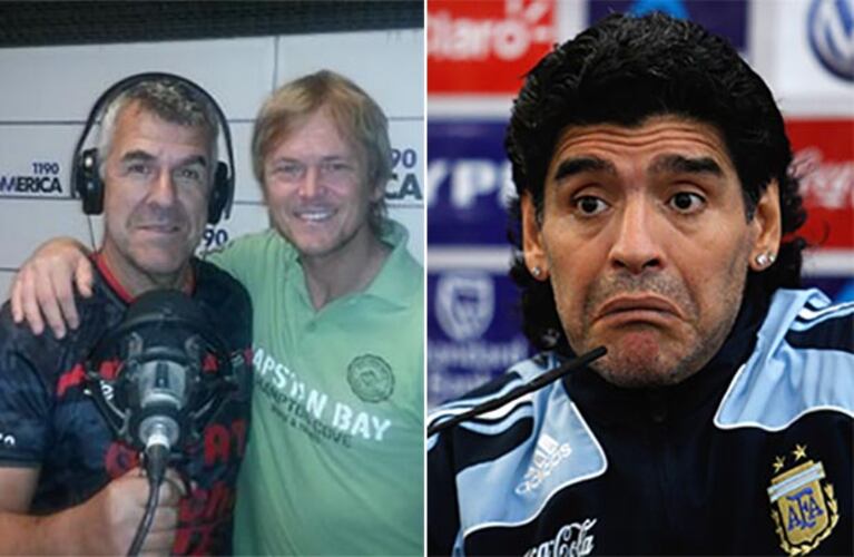 Dady Brieva provocador con Diego Maradona en su cumple. (Fotos: Twitter y Web)