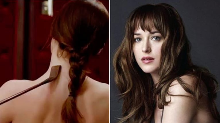 Dakota Johnson se llevó un látigo de regalo. (Fuente: web)