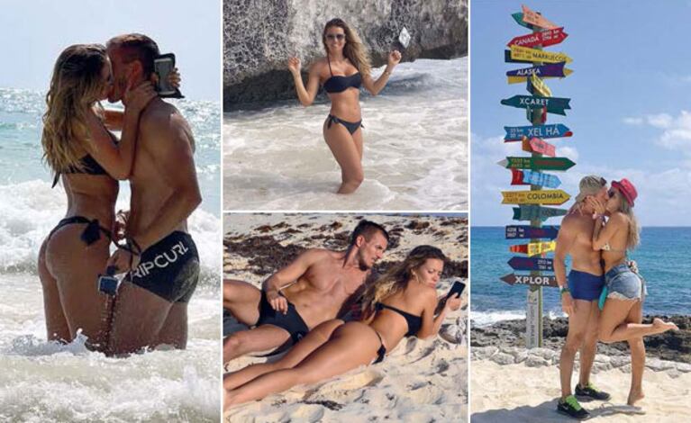 Dallys Ferreira y su novio, súper sexies y mimosos, en Playa del Carmen. (Foto: revista Gente)