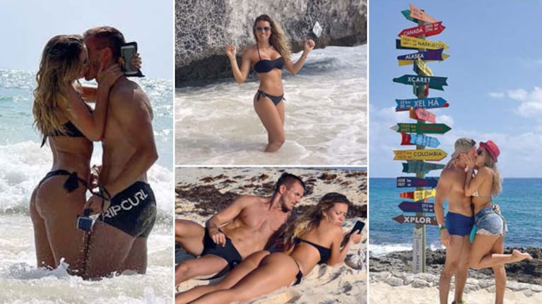 Dallys Ferreira y su novio, súper sexies y mimosos, en Playa del Carmen. (Foto: revista Gente)