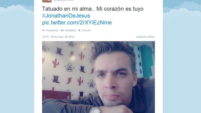 Dallys Ferreira y un mensaje para Jonathan en su cuenta de Twitter (Fotos: Archivo Ciudad.com y Twitter).