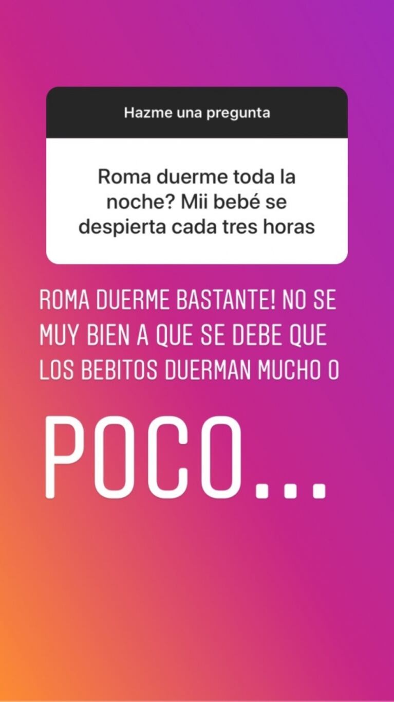 Dalma Maradona contó por qué le dijo "no" al colecho con Roma: "Ella dormía y yo no por miedo a aplastarla"