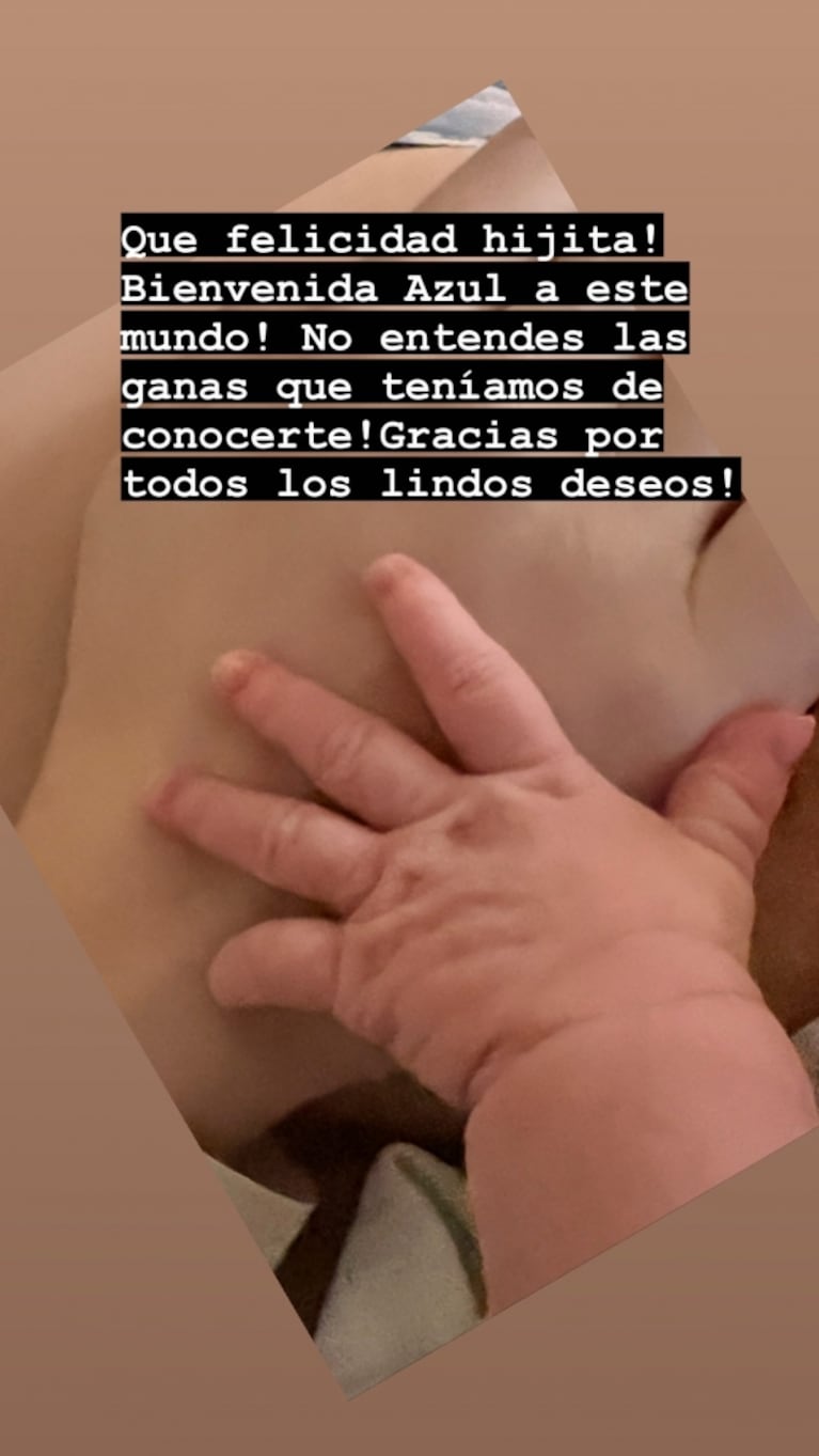 Dalma Maradona dio a luz a su hija Azul: la foto y dulce bienvenida de la actriz