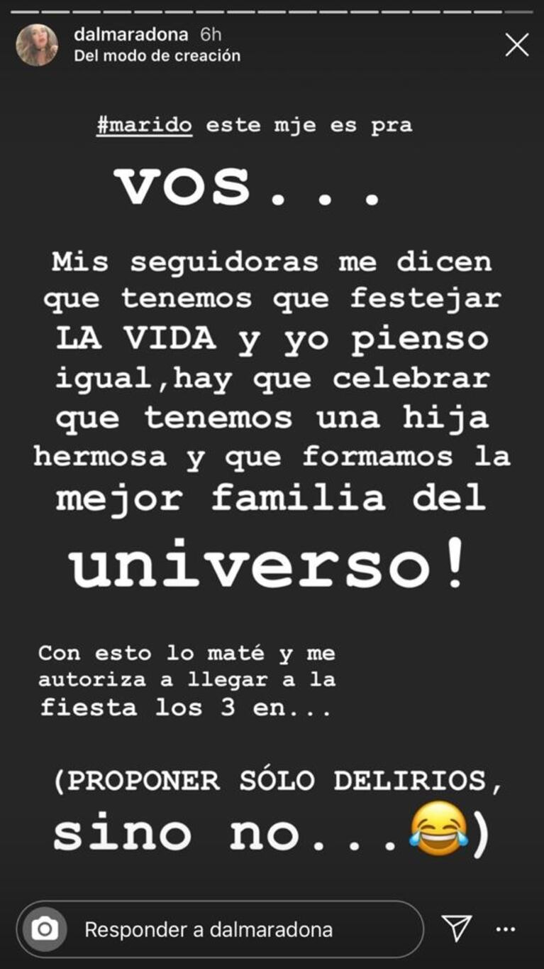 Dalma Maradona, divertida sobre la organización del cumple de Roma: "¡No me vengan con festejos chiquitos!"