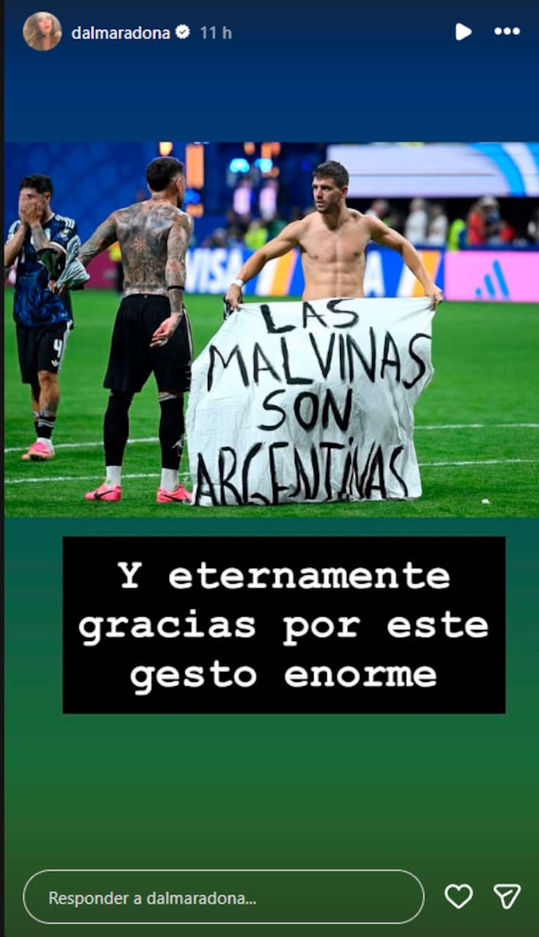 Dalma Maradona emocionó a todos con el mensaje que le dedicó a Lionel Messi (Foto de Instagram)