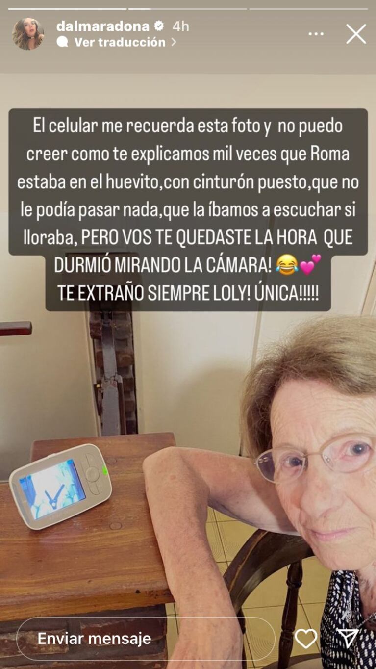 Dalma Maradona en redes sociales.