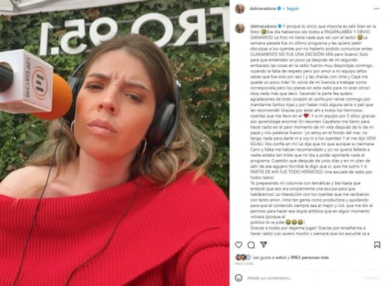 Dalma Maradona explotó furiosa luego de que la desvincularan de la radio: "Mucha desprolijidad"