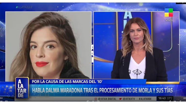 Dalma Maradona habló con Karina Mazzocco. Captura: A la tarde / América TV